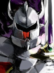  1other ambiguous_gender armor bad_drawr_id bad_id breastplate copyright_request facing_viewer fake_horns full_armor gauntlets helm helmet holding holding_sword holding_weapon horned_helmet horns knight solo sword upper_body weapon yoyoyotto 
