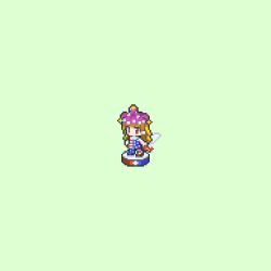  1girl american_flag american_flag_dress american_flag_print blonde_hair clownpiece commentary_request cooking_(cooking72947581) dress fairy fairy_wings flag_print full_body green_background hat highres holding holding_torch jester_cap long_hair neck_ruff pantyhose pixel_art polka_dot_headwear purple_hat red_eyes short_sleeves simple_background solo star_(symbol) star_print striped_clothes striped_dress striped_pantyhose torch touhou very_long_hair wings 
