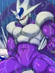  1boy armor clenched_hands cooler_(dragon_ball) dragon_ball dragon_ball_z highres konboi-eg monster red_eyes solo standing tail wet 