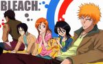  abarai_renji black_hair bleach brown_hair glasses group inoue_orihime ishida_uryuu kon kuchiki_rukia kurosaki_ichigo long_hair orange_hair short_hair yasutora_sado 