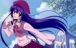  hat purple_hair shihou_matsuri sola violet_eyes 