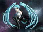  hatsune_miku long_hair solo space stars twintails vocaloid 