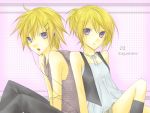  blonde_hair kagamine_len kagamine_rin short_hair siblings twins vocaloid 