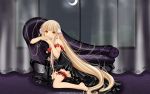  blonde_hair chii chobits clamp dress long_hair moon orange_eyes 