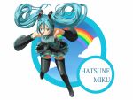  detached_sleeves hatsune_miku rainbow solo twintails vocaloid 