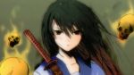  black_hair fuyuno_haruaki original red_eyes sword weapon 