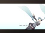  bad_id blue_hair closed_eyes detached_sleeves falling hatsune_miku kakkou letterboxed long_hair necktie open_mouth solo thighhighs twintails very_long_hair vocaloid zettai_ryouiki 