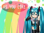  detached_sleeves hand_on_headphones hatsune_miku headphones tagme twintails vocaloid 