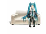  couch hatsune_miku long_hair solo twintails vocaloid white 