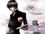   black_eyes black_hair gloves hellsing short_hair suit necktie walter_c_dornez  