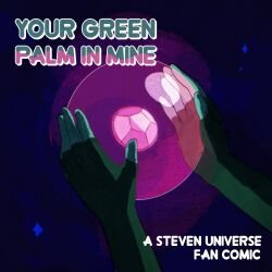  1girl bubble cover english_text gem gem_(steven_universe) hand_focus highres peridot_(thefaeriemerchant) rose_quartz_(thefaeriemerchant) solo sparkle steven_universe thefaeriemerchant title 