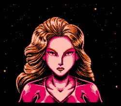  1girl animated animated_gif aseprite_(medium) brown_hair collarbone doctorspectre facing_viewer justin_bailey leotard lipstick long_hair looking_at_viewer makeup metroid nintendo pixel_art red_lips samus_aran see_you_next_mission solo space star_(sky) starry_sky_background v-neck wavy_hair 