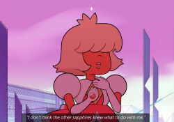  1girl alien colored_skin derivative_work facelessmaniac gem gem_(steven_universe) highres lips official_style orange_skin padparadscha_(steven_universe) rebecca_sugar_(style) screenshot_redraw solo steven_universe steven_universe:_lars_of_the_stars thick_lips toon_(style) upper_body 