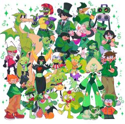  6+boys 6+girls alien alligator_boy animatronic bear_boy black_hair brown_hair buttercup_(ppg) camouflage camouflage_jacket cat closed_eyes coat codename:_kids_next_door color_connection colored_sclera colored_skin cookie_run cookie_run:_ovenbreak crossover cuphead_(game) deltarune dinosaur disgust_(inside_out) dragon dress edd_(eddsworld) eddsworld english_commentary five_nights_at_freddy's five_nights_at_freddy's:_security_breach flippy_(happy_tree_friends) food food-themed_hair_ornament frog_boy fruit gem_(steven_universe) gingerbread_man gir_(dog_costume)_(invader_zim) gir_(invader_zim) glep_(smiling_friends) goat_boy green_dress green_hair green_hoodie green_shirt green_skin green_sweater green_theme grim_matchstick hair_ornament happy_tree_friends hasunoue_keroppi hat highres hood hoodie inside_out invader_zim jacket k_k_(deltarune) kero_kero_keroppi kyle_broflovski lime_(fruit) lime_cookie lime_hair_ornament long_hair lord_dominator mimi_(paper_mario) montgomery_gator multiple_boys multiple_girls numbuh_3 nutty_(happy_tree_friends) orange_hair peashooter_(plants_vs._zombies) peridot_(steven_universe) pico_(newgrounds) pico_(newgrounds_series) plants_vs._zombies pokemon pokemon_(creature) powerpuff_girls ralsei raymond_(ok_k.o.!) red_sclera robot_boy sanrio shirt sleeves_past_fingers sleeves_past_wrists smiling_friends south_park sparkle sprigatito squirrel_boy steven_universe super_mario_bros. sweater the_lorax the_once-ler top_hat utdr_(toby_fox) wander_over_yonder white_background winter_clothes winter_coat witch_hat yoshi zim_(invader_zim) zobby 