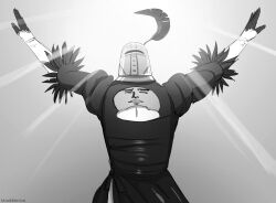  2b_(nier:automata) commentary dark_souls_(series) english_commentary highres marik_bentusi nier:automata nier_(series) praise_the_sun solaire_of_astora 