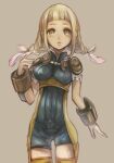  1girl blonde_hair blue_eyes braid breasts closed_mouth final_fantasy final_fantasy_xii highres jewelry kawabata long_hair looking_at_viewer medium_breasts penelo simple_background solo thigh-highs twin_braids twintails 