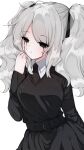  1girl artist_request black_eyes black_hair character_name creepypasta crying dress highres pale_skin sasseo_kim_(kyone_burst) short_twintails solo source_request twintails white_hair 