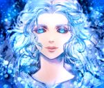  1girl blue_eyes close-up face final_fantasy final_fantasy_xiv leki_ixion lips long_hair looking_at_viewer portrait solo venat_(ff14) white_hair white_robe 
