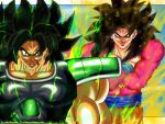  2boys absurdres alternate_universe aura black_hair broly_(dragon_ball_super) commentary crossed_arms dragon_ball dragon_ball_gt dragon_ball_super dragon_ball_super_broly english_commentary highres incredibly_absurdres looking_at_another male_focus md5_mismatch multiple_boys muscular muscular_male open_mouth pants pectorals red_fur resolution_mismatch saiyan_armor scar scar_on_cheek scar_on_face self_upload smirk sombra_xeno son_goku source_smaller spiky_hair super_saiyan super_saiyan_4 teeth upper_teeth yellow_pants 