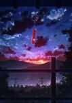  blurry bokeh city clouds cloudy_sky commentary_request depth_of_field highres night night_sky original power_lines scenery sky star_(sky) sunset vinci_v7 wind_chime 