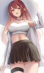  1girl bangs blush breasts highres large_breasts long_hair looking_at_viewer original smile solo yamikyon 