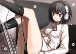  1girl amagami black_eyes black_hair headphones koi_(koisan) nanasaki_ai solo 