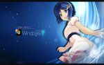  7 blue_eyes blue_hair casual hair_ornament hairband hairclip highres madobe_nanami microsoft os os-tan short_hair wallpaper windows 