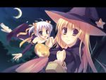  halloween hat moon moriguchi_yuu night original wings witch witch_hat 