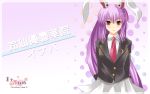   animal_ears bunnygirl long_hair purple_hair red_eyes reisen_udongein_inaba necktie touhou  
