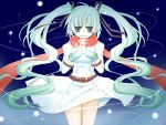  hatsune_miku ribbons snow twintails vocaloid 