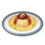  artist_request commentary english_commentary food food_focus genshin_impact lowres mushroom no_humans noodles official_art plate soup still_life third-party_source transparent_background 