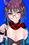  absurdres arknights deepcolor_(arknights) glasses highres naokomama paintbrush scarf 
