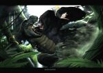  angry armor artist_request battle claws dinosaur english_text gorilla highres king_kong king_kong_(series) scales snake source_request vastatosaurus_rex 