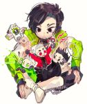  ... 4boys apex_legends black_eyes black_hair black_pants chibi crypto_(apex_legends) devil&#039;s_advocate_crypto drone fang fuzzy_logic_crypto green_eyes grey_hair high_heels holding jacket looking_down male_focus multiple_boys official_alternate_costume open_mouth pants red_eyes red_jacket repikinoko smile spoken_ellipsis the_hired_gun_crypto v-shaped_eyebrows white_background white_footwear 