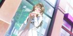  blush brown_hair closed_eyes jacket long_hair love_live!_school_idol_festival_all_stars minami_kotori 