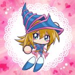  1girl ashinoko_(hkw) bangs bare_shoulders blonde_hair blue_eyes blue_footwear blush boots breasts crossover dark_magician_girl duel_monster hair_between_eyes hat highres holding holding_wand jikkyou_powerful_pro_yakyuu long_hair looking_at_viewer off_shoulder solo thighs wand wizard_hat yu-gi-oh! yu-gi-oh!_duel_monsters yuu-gi-ou yuu-gi-ou_duel_monsters 