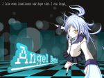  angel_beats! blades grey_hair long_hair miniskirt school_uniform socks tachibana_kanade yellow_eyes 