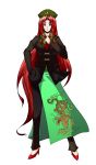  bad_id braid dragon formal fullpower hat high_heels highres hong_meiling long_hair pants red_hair redhead shoes solo suit touhou transparent_background twin_braids 