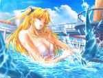  blonde_hair blue_eyes dolphin game_cg honami_yui long_hair min-naraken playing see_in_ao smile swimsuit twintails water 