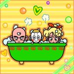  bath bathtub bubble_bath chaozu chibi dragon_ball dragon_ball_z lunch_(dragon_ball) tenshinhan 