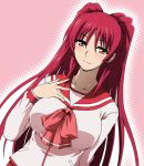  brown_eyes kenji_t1710 kousaka_tamaki large_breasts long_hair red_hair redhead school_uniform serafuku to_heart_2 