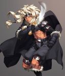  blonde_hair cozy gloves highres male original red_eyes solo sword weapon 