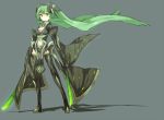  alternate_costume aqua_hair armor boots dual_wielding fantasy greaves green_eyes hatsune_miku highres long_hair navel shirogane_usagi simple_background solo sword thigh-highs thigh_boots thighhighs twintails very_long_hair vocaloid weapon zettai_ryouiki 