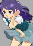  blue_eyes inazuma_eleven kudou_fuyuka loli purple_hair short_skirt wind_blowing 