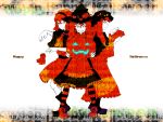 halloween highres jack-o'-lantern jack-o-lantern kirisame_marisa namae patchouli_knowledge pumpkin striped touhou 