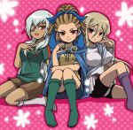  3girls afuro_terumi aphrodi genderswap inazuma_eleven kidou_yuuto sakuma_jirou 