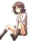  1girl amagami blush open_collar school_uniform short_hair sitting solo tamago tanamachi_kaoru 