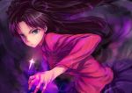  black_hair cross fate/stay_night fate_(series) long_hair long_sleeves magic solo tohsaka_rin toosaka_rin twintails usakes 