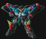  armor blue_armor clenched_hands commentary_request drill faceplate full_body gaofighgar glowing glowing_hand highres mecha no_humans red_eyes royalhouse_03 solo standing super_robot v-fin wings yuusha_ou_gaogaigar yuusha_ou_gaogaigar_final yuusha_series 