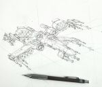  astromech_droid canopy_(aircraft) droid gatling_gun graphite_(medium) greyscale highres minigun missile_pod monochrome pencil redesign science_fiction sketch space_craft space_gooose star_wars starfighter t-65_x-wing traditional_media vehicle_focus x-wing 